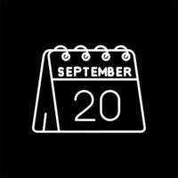 20th of September Line Inverted Icon vector