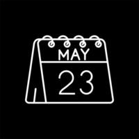 23rd of May Line Inverted Icon vector