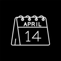 14to de abril línea invertido icono vector