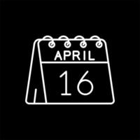 16th of April Line Inverted Icon vector