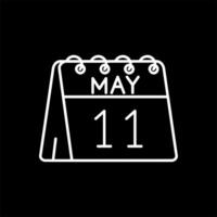 11th of May Line Inverted Icon vector