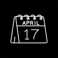 17th of April Line Inverted Icon vector