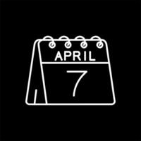 7th of April Line Inverted Icon vector