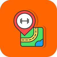 Gym Filled Orange background Icon vector