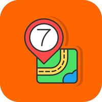 Seven Filled Orange background Icon vector