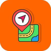 Direction Filled Orange background Icon vector