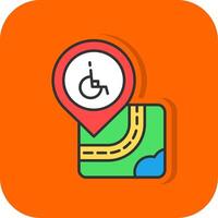 discapacitado lleno naranja antecedentes icono vector