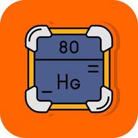 mercurio lleno naranja antecedentes icono vector