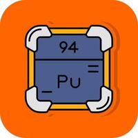 Plutonium Filled Orange background Icon vector