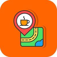 Cafe Filled Orange background Icon vector