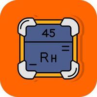 Rhodium Filled Orange background Icon vector