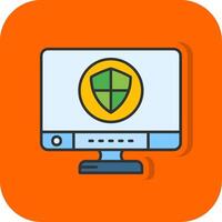 Shield Filled Orange background Icon vector