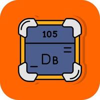 Dubnium Filled Orange background Icon vector