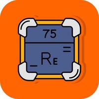 Rhenium Filled Orange background Icon vector