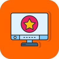 Star Filled Orange background Icon vector