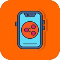 Share Filled Orange background Icon vector
