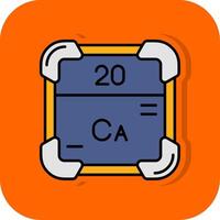 Calcium Filled Orange background Icon vector