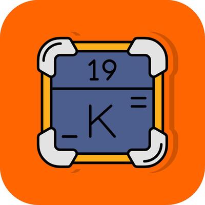 Potassium Filled Orange background Icon