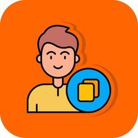 Copy Filled Orange background Icon vector