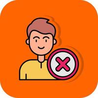 Cancel Filled Orange background Icon vector