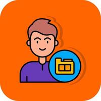 Folder Filled Orange background Icon vector