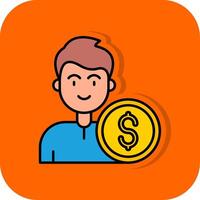 dinero lleno naranja antecedentes icono vector