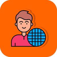 Grid Filled Orange background Icon vector