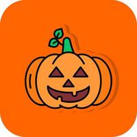 Pumpkin Filled Orange background Icon vector