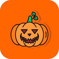 Pumpkin Filled Orange background Icon vector