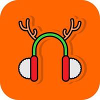 Earmuffs Filled Orange background Icon vector