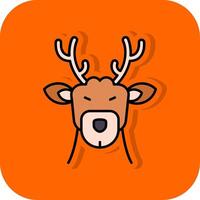 Deer Filled Orange background Icon vector