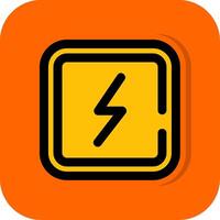 Electricity Filled Orange background Icon vector