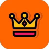 Crown Filled Orange background Icon vector