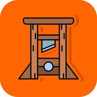 Guilotine Filled Orange background Icon vector