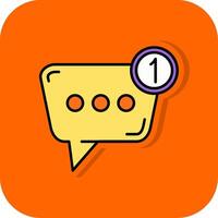 Notification Filled Orange background Icon vector