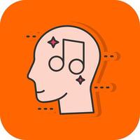 Music Filled Orange background Icon vector