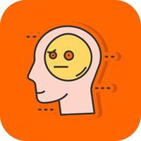 Expressionless Filled Orange background Icon vector