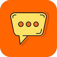 Message Filled Orange background Icon vector