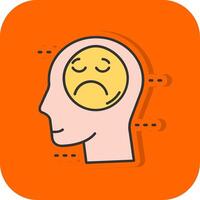 Sadness Filled Orange background Icon vector