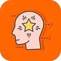 Star Filled Orange background Icon vector