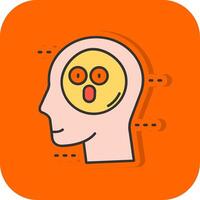 Shocked Filled Orange background Icon vector