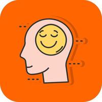 Happiness Filled Orange background Icon vector