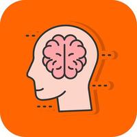 Brain Filled Orange background Icon vector