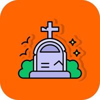 Grave Filled Orange background Icon vector