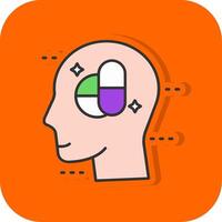 Medication Filled Orange background Icon vector