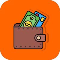 Wallet Filled Orange background Icon vector