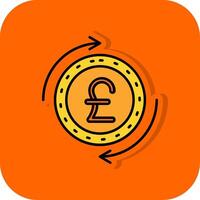 Pound Filled Orange background Icon vector