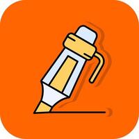Highlighter Filled Orange background Icon vector