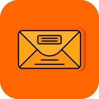 Envelope Filled Orange background Icon vector