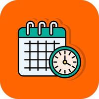 Timetable Filled Orange background Icon vector